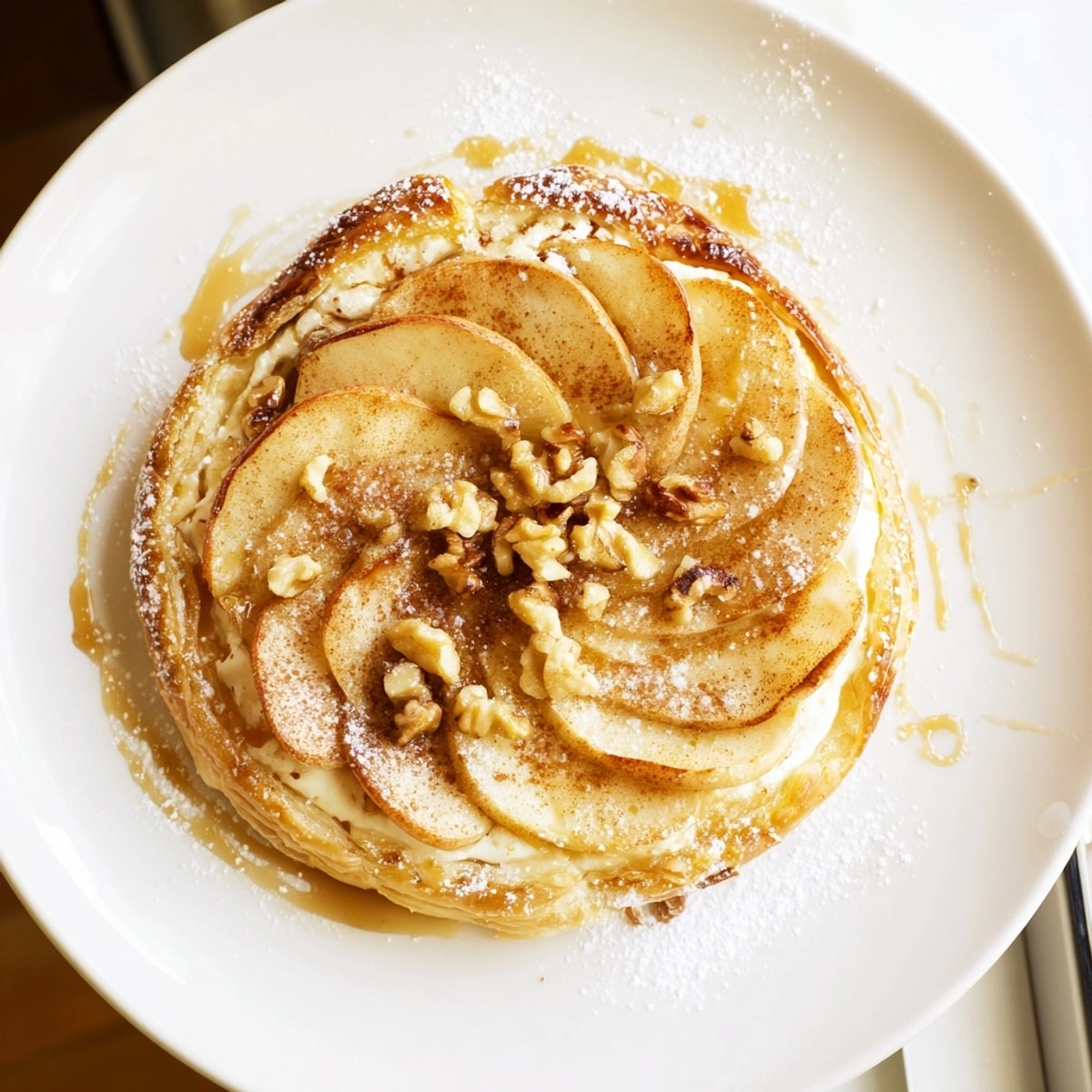 Golden Ricotta Apple Breakfast Tarts, warm from the oven, showcase flaky crust and juicy apples.