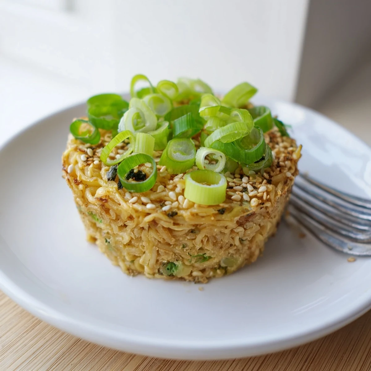 Savory muffins featuring soft-boiled ramen eggs nestled in umami-rich batter.  