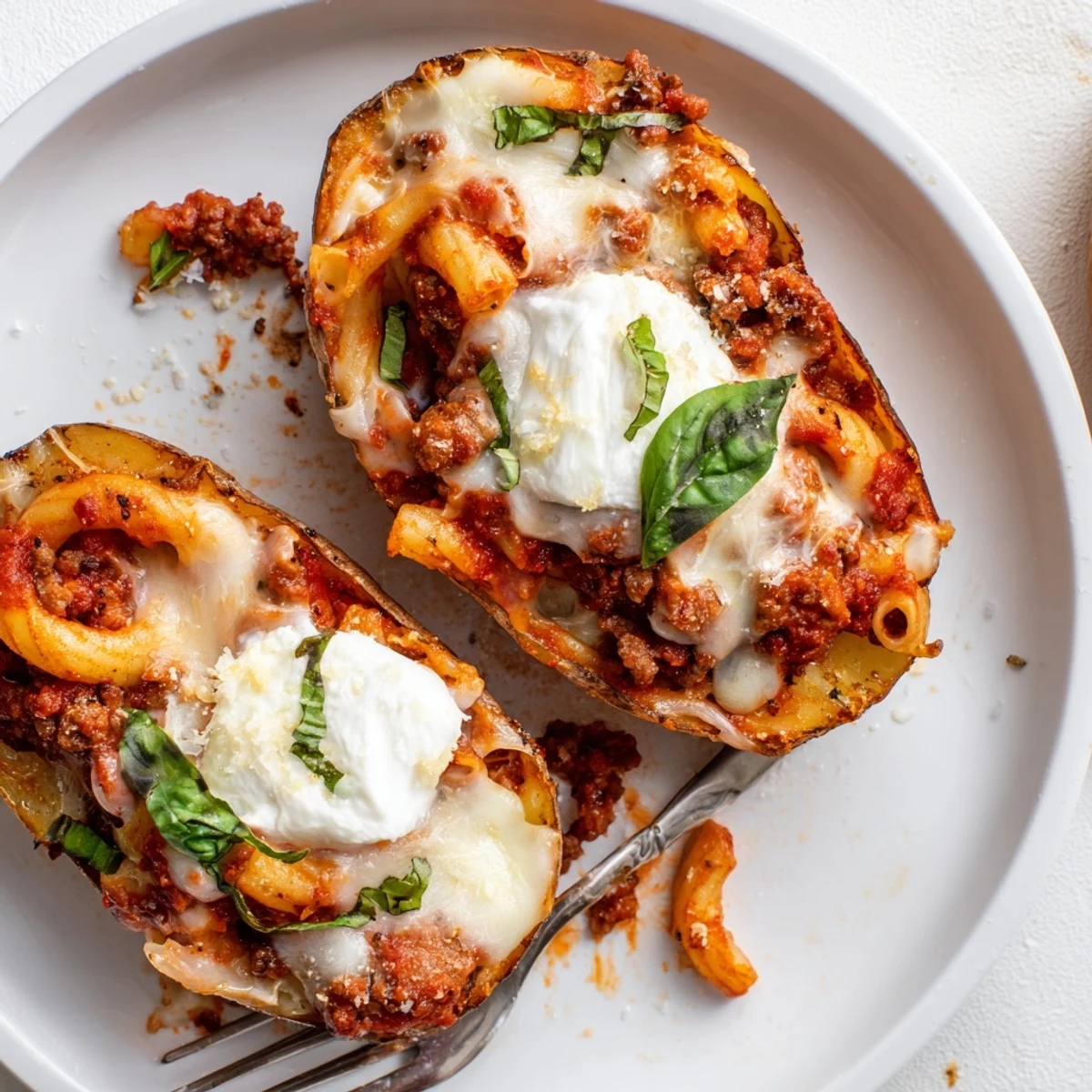 Lasagne Soup-Stuffed Potato Skins