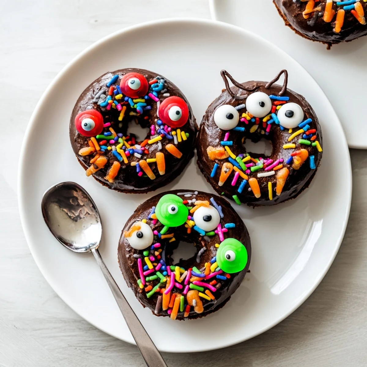 Decadent Coffee Cream Monster Muffin Donuts topped with fluffy cream and vibrant decorations.  