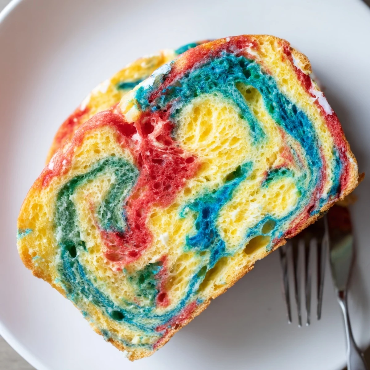 Light and fluffy Cloud Bread Rainbow Version, perfect for colorful breakfasts or treats.  
