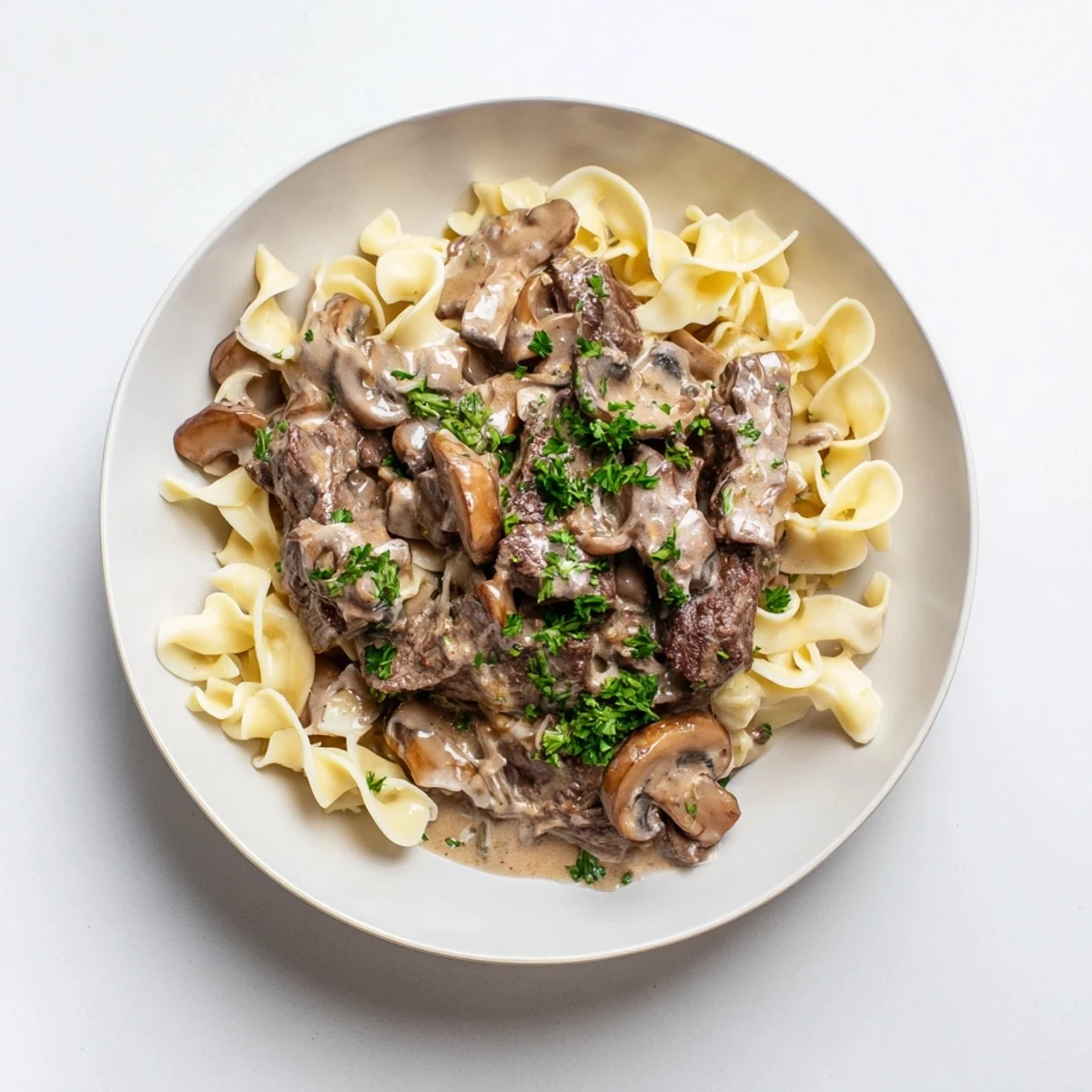 Creamy Mushroom Beef Stroganoff