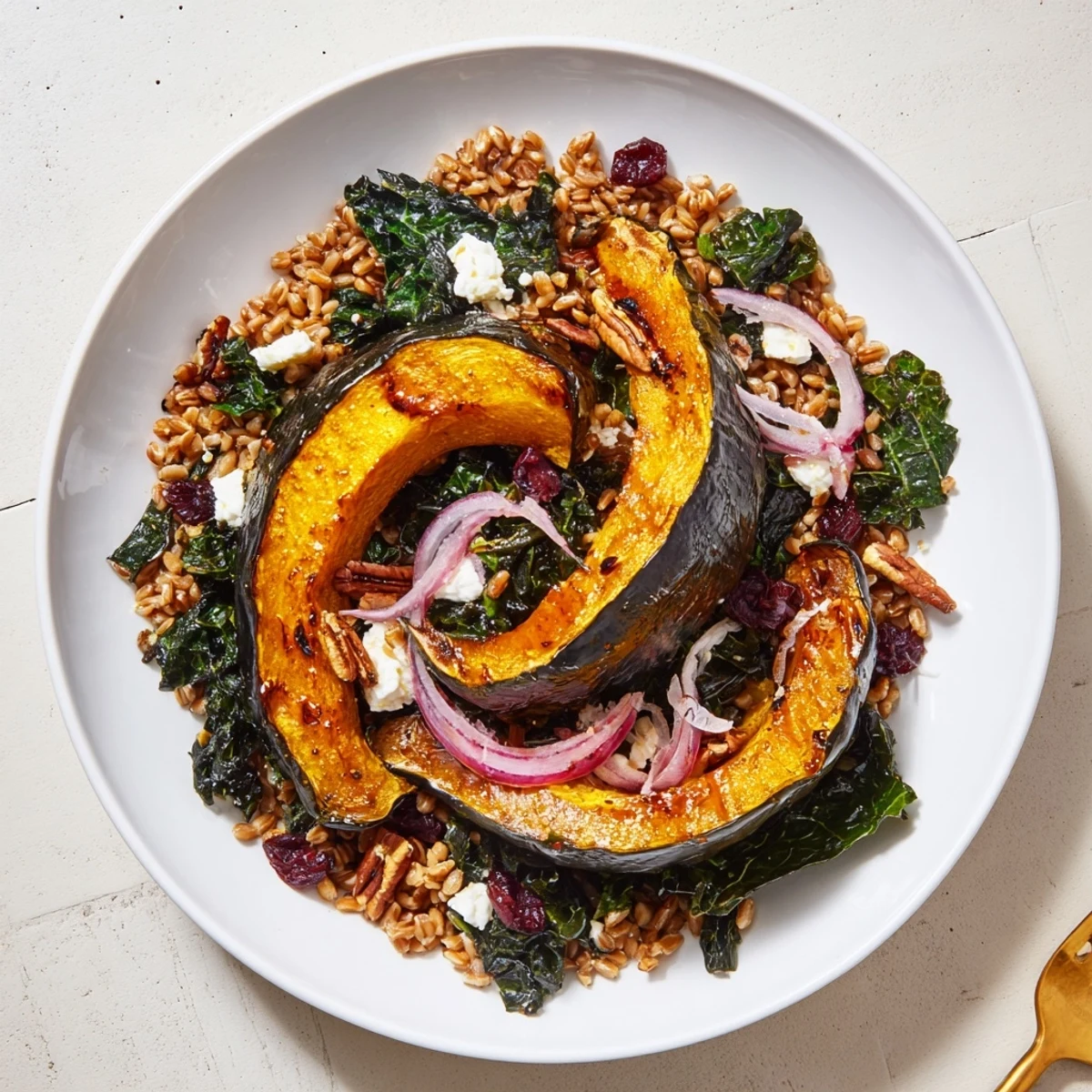 Farro Mustard Greens Salad