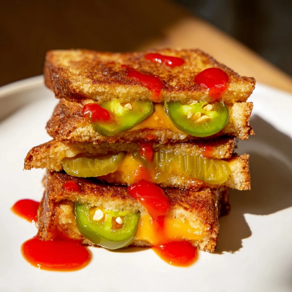 Freshly made Spicy Pickle Grilled Cheese Dippers, cut into perfect dippers, ready to be enjoyed with flavorful dipping sauce.