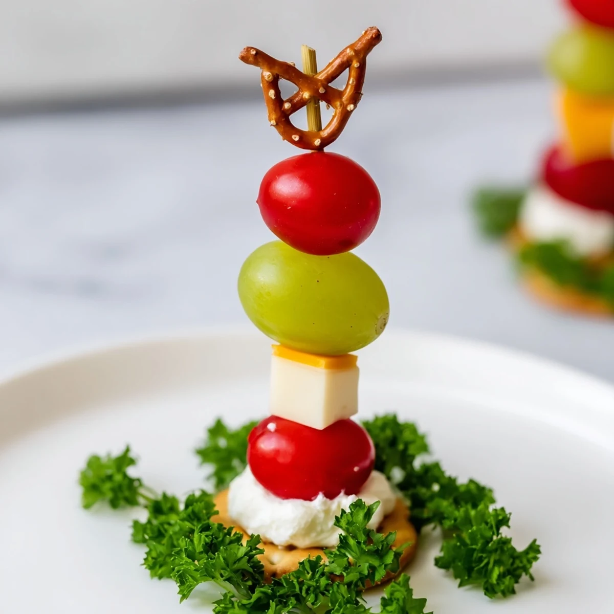 Vibrant Up, Up, & Away Hot Air Balloon Snacks with colorful cherry tomatoes and cheese, ready to eat.