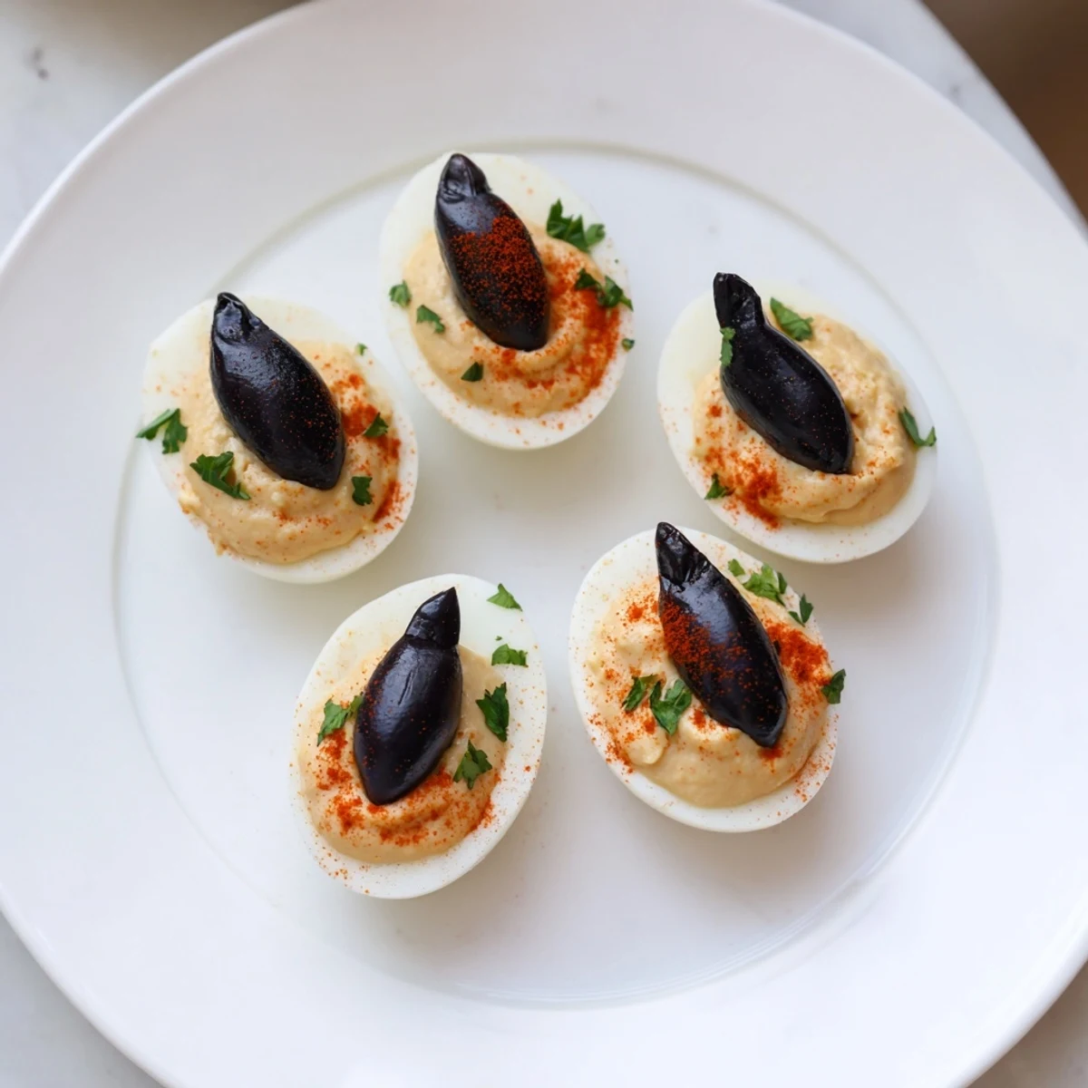 Picture this: a beautifully presented bowl of Winter Dip adorned with smiling olive penguins.