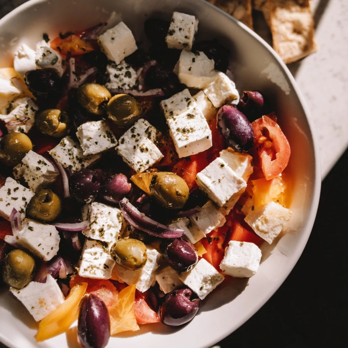 The Cobblestone Courtyard appetizer platter features crackers and olives, a charming vegetarian treat.