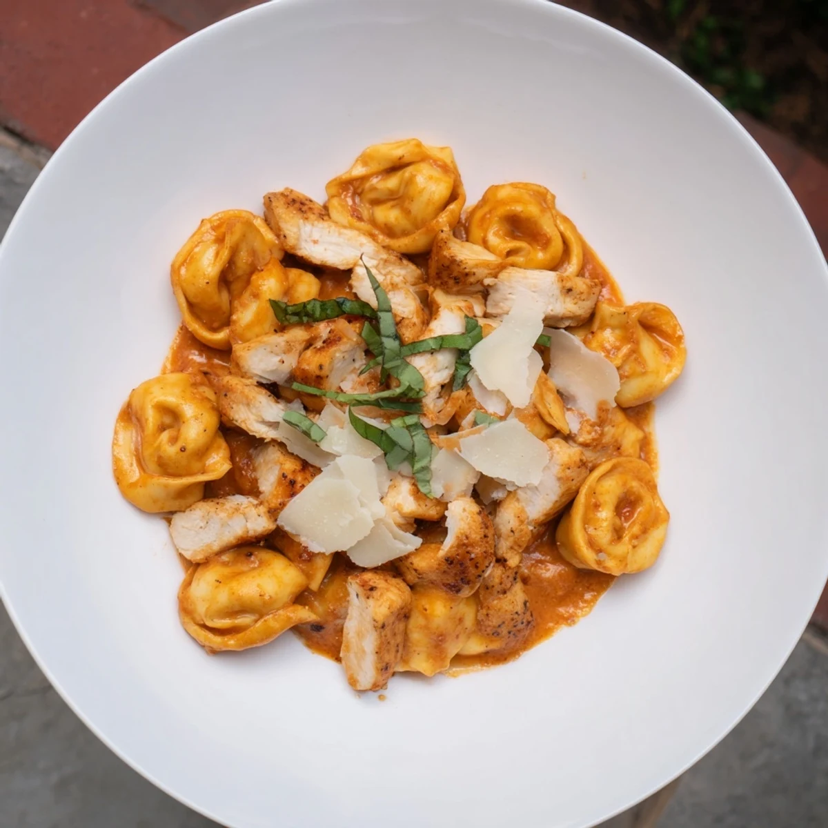 Delicious Marry Me Chicken Tortellini simmering in a skillet, ready to be tossed with pasta.