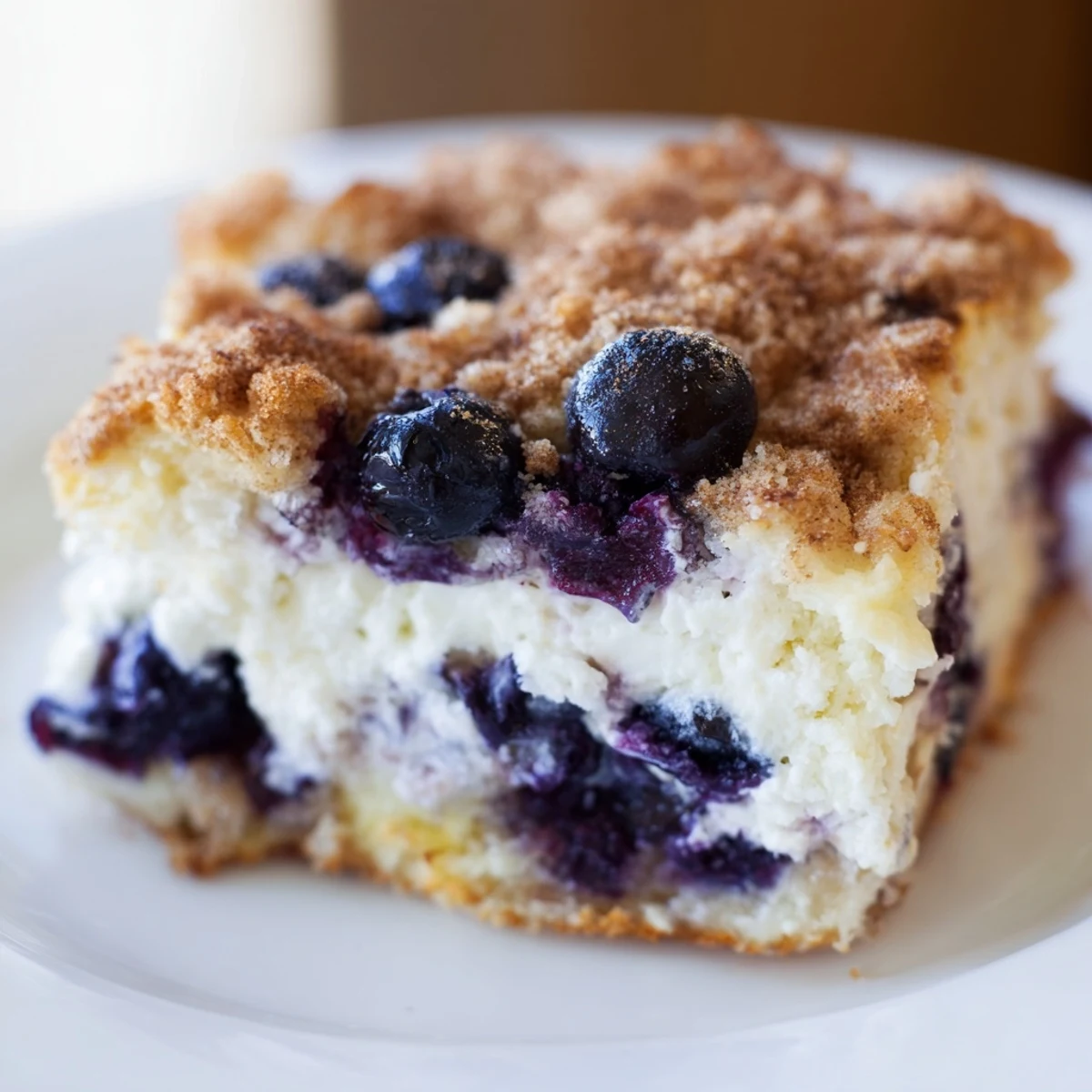 Warm, creamy Blueberry Cottage Cheese Bake, baked to perfection, offering a flavorful high-protein meal.