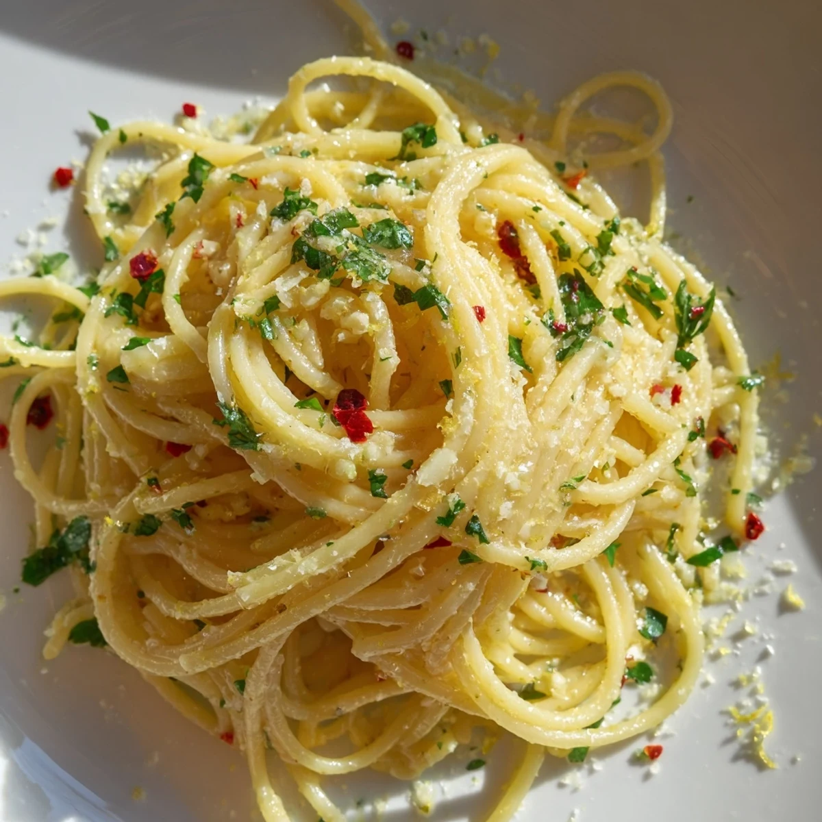 Simple, satisfying bowl of garlic butter noodles with Parmesan, a quick vegetarian comfort food.