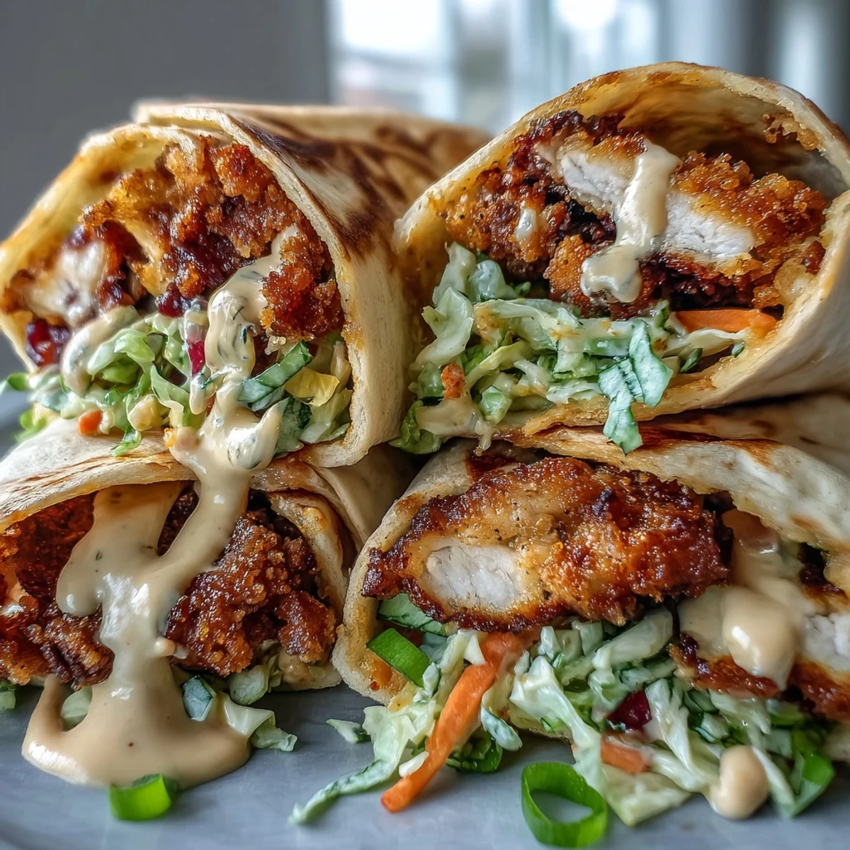 Freshly rolled fusion snack wraps filled with golden fried turkey, creamy sauce, and herbs.