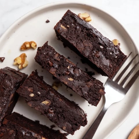 Decadent Zero-Waste Brownies made from leftover nut-milk pulp and chocolate chips.  
