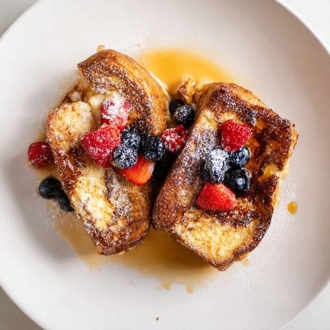 Golden Ice Cream French Toast with caramelized edges, ready for a delicious breakfast.
