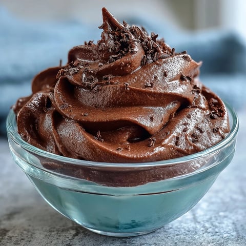 Creamy, thick chocolate protein fluff in a bowl, topped with fresh raspberries and a drizzle of dark chocolate for a healthy post-workout snack.
