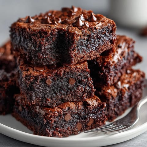 Fudgy chocolate avocado brownies displayed on a rustic wooden board, ready for dessert enjoyment.