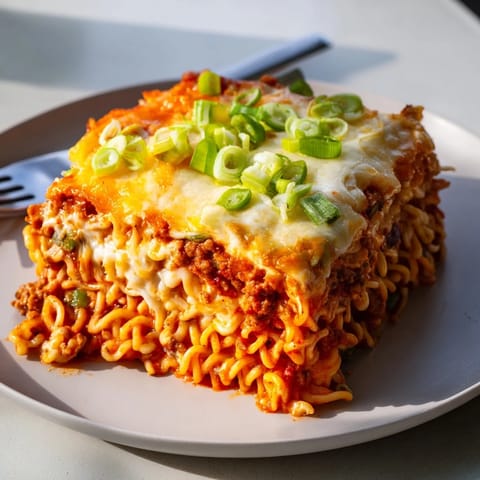 Spicy Ramen Lasagna Fusion