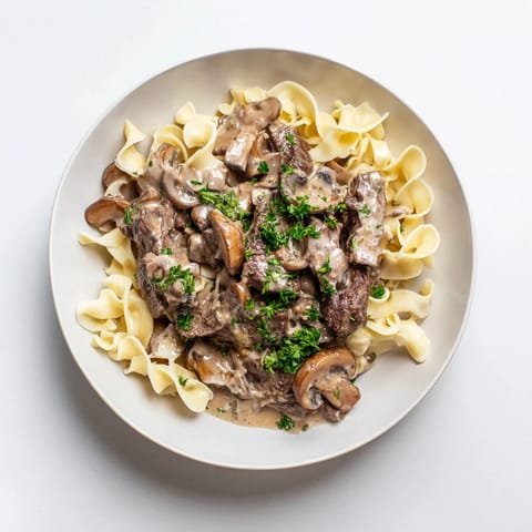 Creamy Mushroom Beef Stroganoff