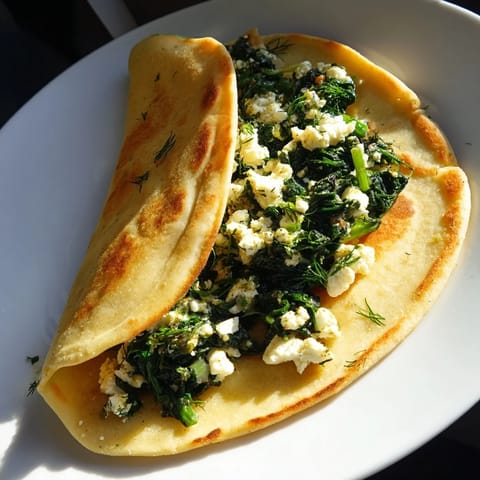 Turkish Spinach Feta Flatbread