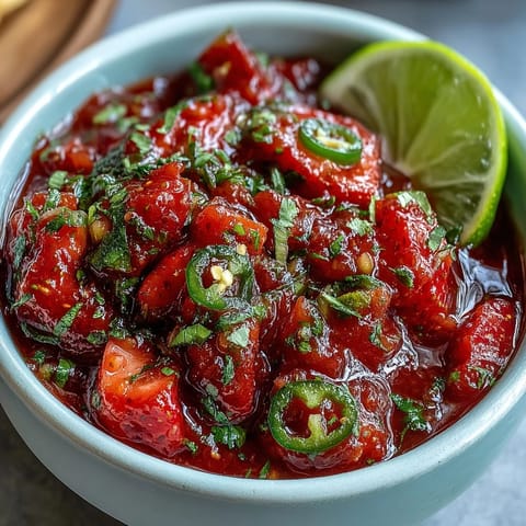 Fresh Strawberry Lime Jalapeño Salsa