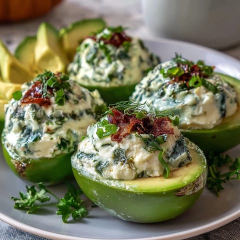 Green avocado deviled eggs with fresh herbs, a creamy spring appetizer perfect for parties.  