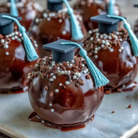 Festive graduation cake pops in school colors, perfect for party dessert tables and celebrations.