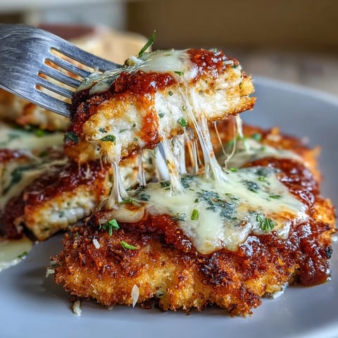 Golden, crispy Air Fryer Chicken Parmesan with bubbling mozzarella and savory marinara, ready in just 25 minutes for a quick Italian-American dinner.