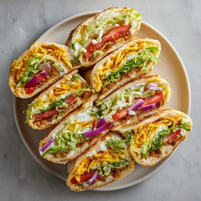 Enjoy a satisfying and zesty Dill Pickle Crunch Wrap bursting with fresh flavors and textures.