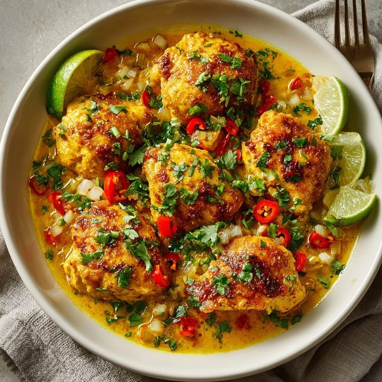 Close-up of a bowl showcasing the rich flavors of the comforting Coconut Curry Chicken recipe.