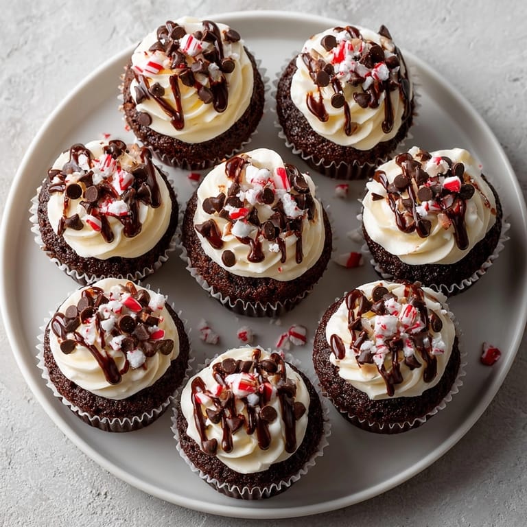 Festive Peppermint Mocha Cupcakes, ideal for special occasions; imagine the rich chocolate and peppermint flavors.