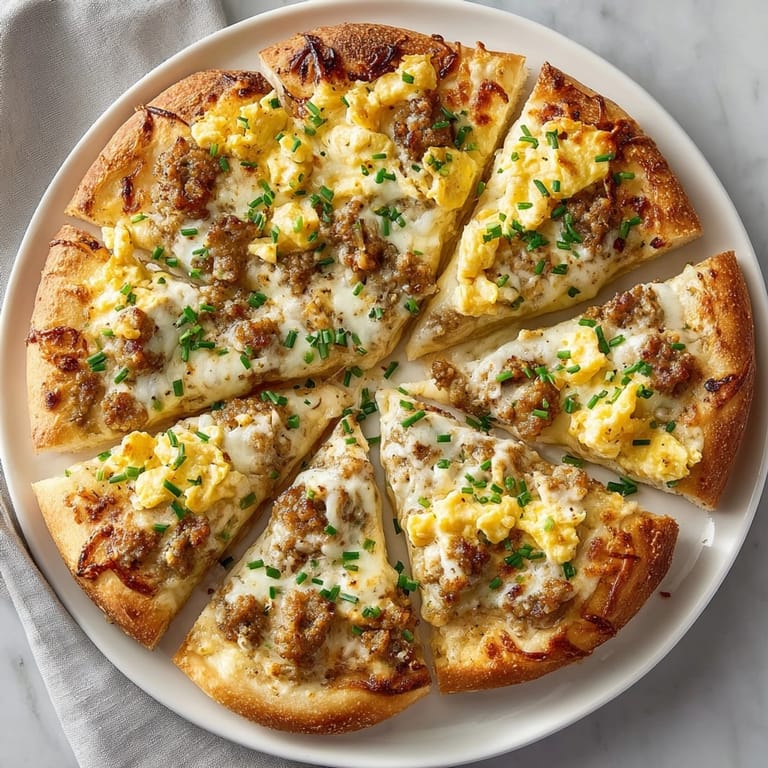 Imagine savory Sausage Gravy Breakfast Pizza, a decadent breakfast pizza with sausage gravy and cheese.
