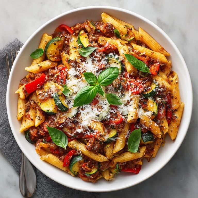 Get ready for dinner: a close-up of creamy, cheesy slow cooker pasta – comforting and satisfying.