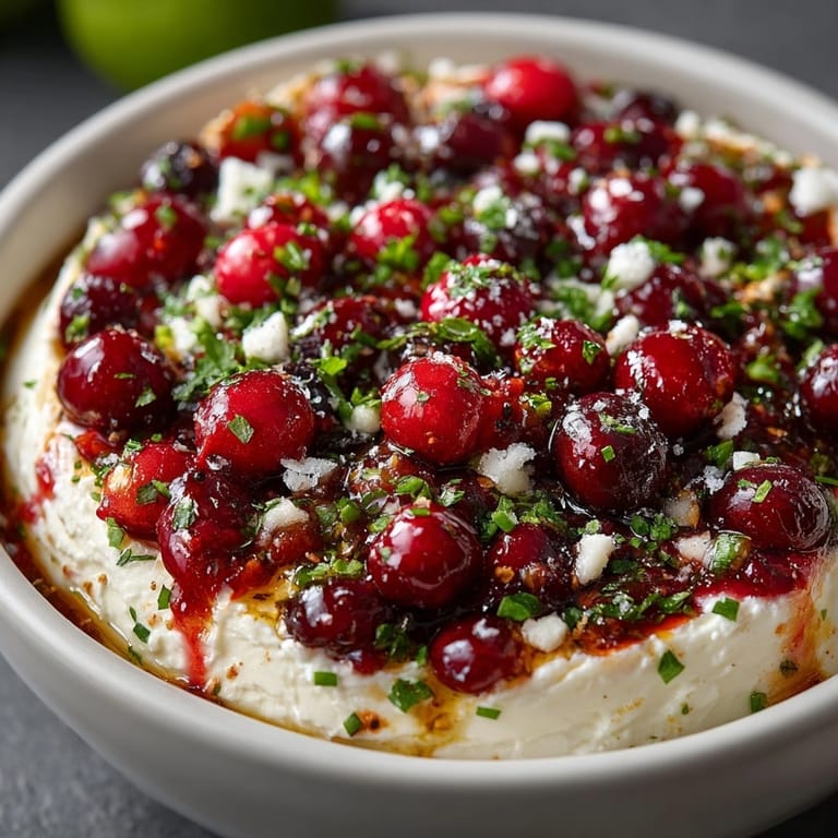 Festive appetizer: homemade Cranberry Jalape&amp;ntilde;o Cream Cheese Dip with crackers; perfect party food.