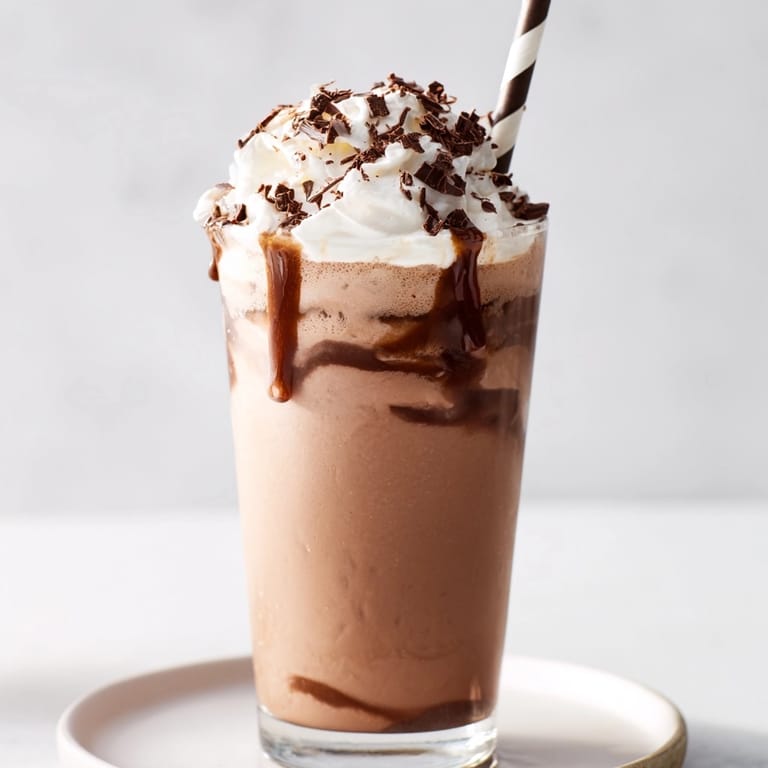 Homemade Mocha Milkshake in tall glasses, ready to enjoy as a cool dessert.