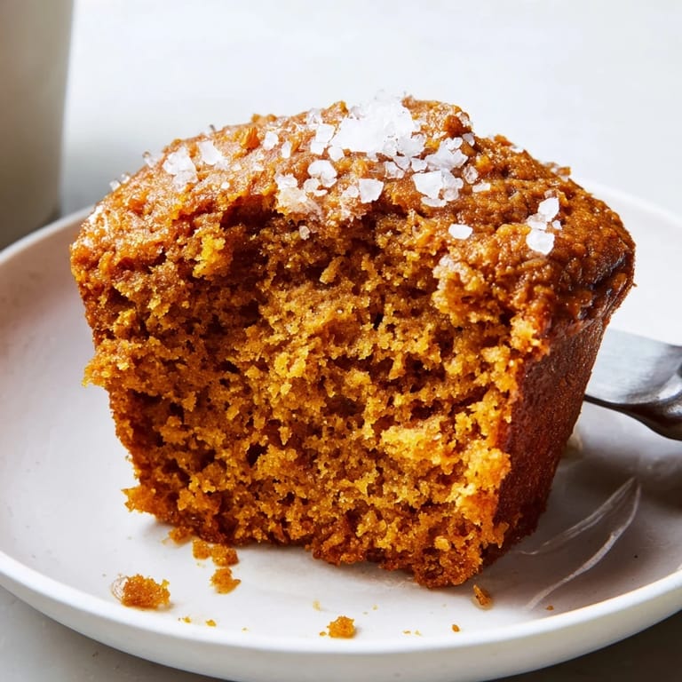 Delicious pumpkin muffins infused with spices and topped with sea salt garnish.  