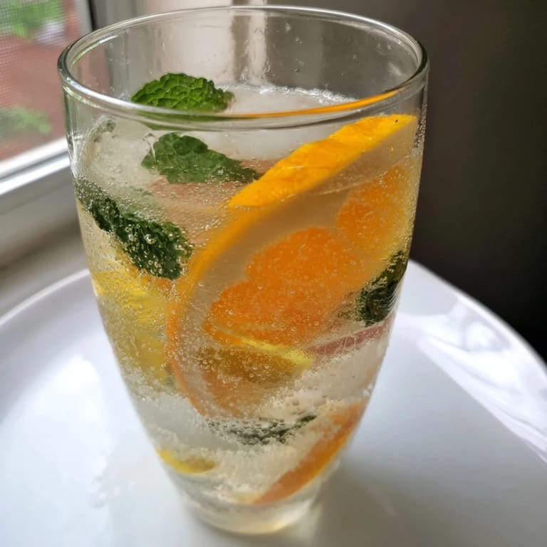Vibrant probiotic soda mocktail featuring fresh herbs, perfect for summer gatherings.