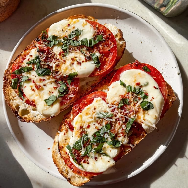 Crispy layers of Air Fryer Pizza Margherita Grilled Cheese showcase the perfect marriage of Italian flavors.