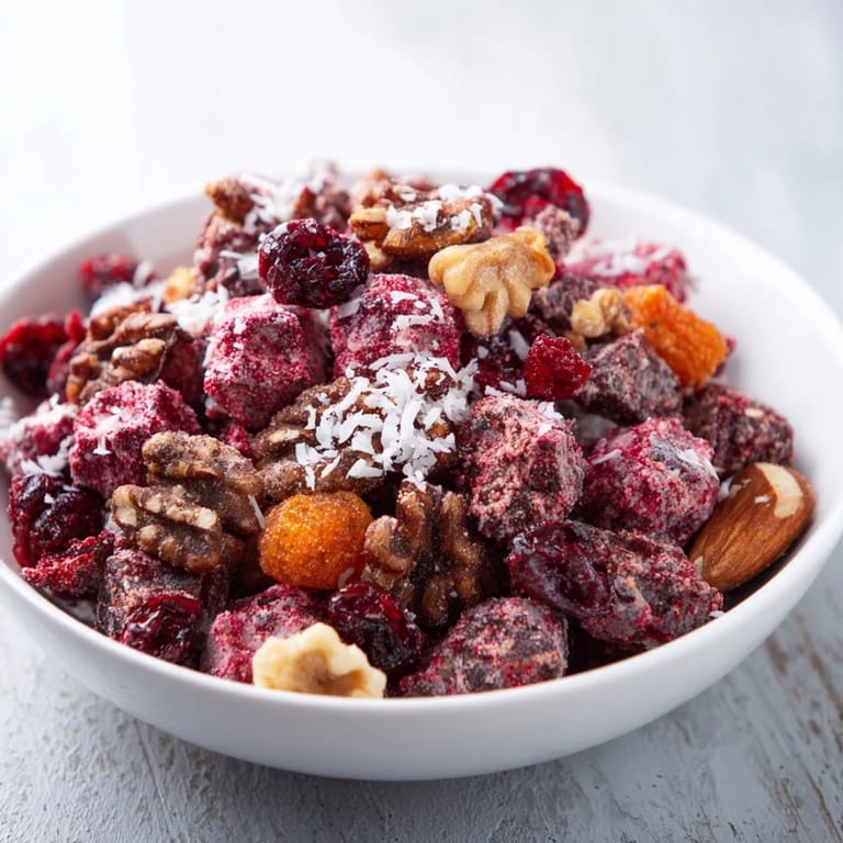 Enjoy the bright colors of the Mélange Hivernal Flocon de Neige, a crunchy, flavorful winter snack.