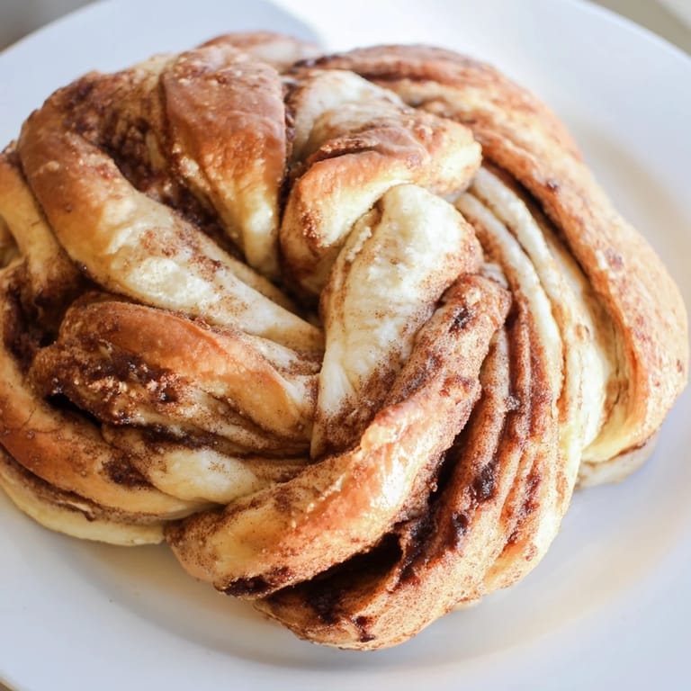 Freshly baked, beautifully swirled Cinnamon Swirl Christmas Tree Bread, ready to serve with optional icing drizzle.