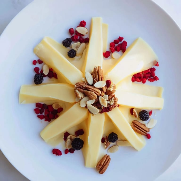 Gathering-ready Shooting Star Cheese Board, a star-shaped cheese with cascading nuts and berries, fresh and delicious!