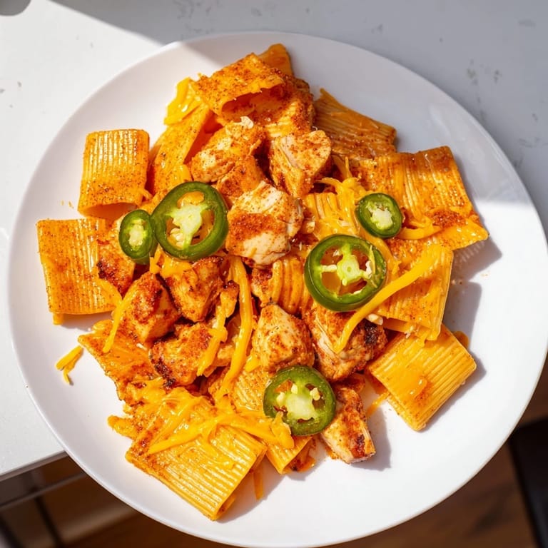 Air-fried Pasta Chip Nachos: A Tex-Mex delight with a crispy foundation and flavorful toppings.