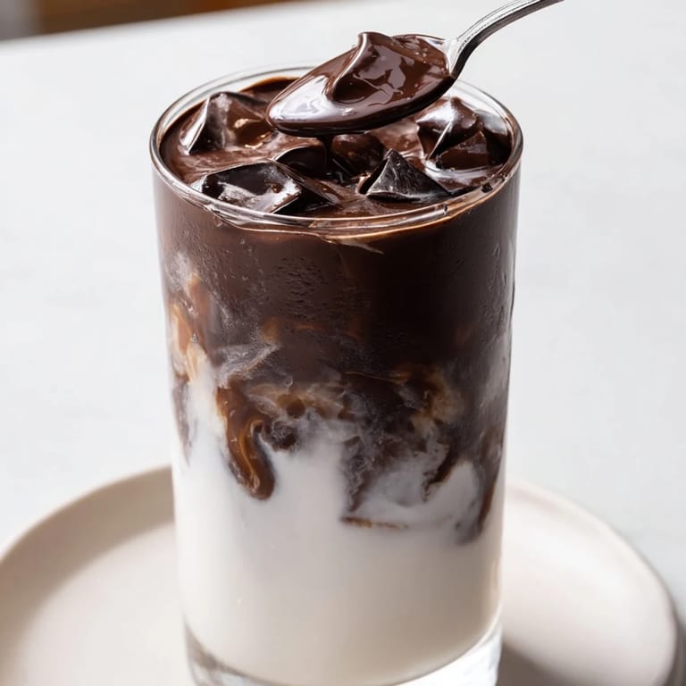 Indulge with this Chocolate Cracking Iced Latte; hear the chocolate snap as you stir it in.