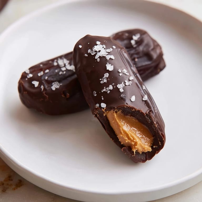 Velvety, chocolate-covered chocolate peanut butter dates, perfect for a quick snack or dessert course.