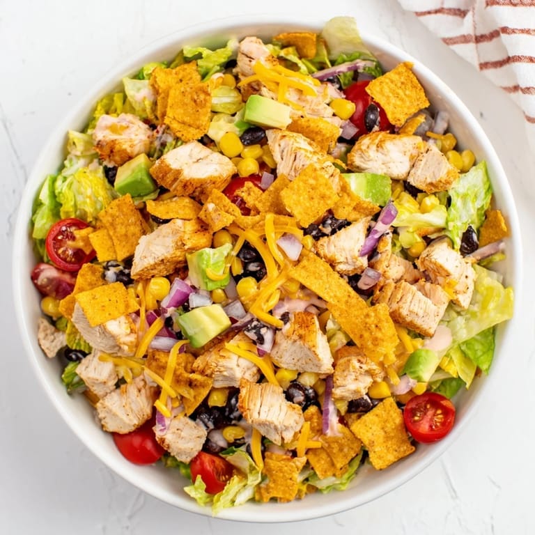 Ready in just 35 minutes, this easy Chicken Taco Chopped Salad combines savory chicken, fresh veggies, and zesty lime for a satisfying Tex-Mex main dish.