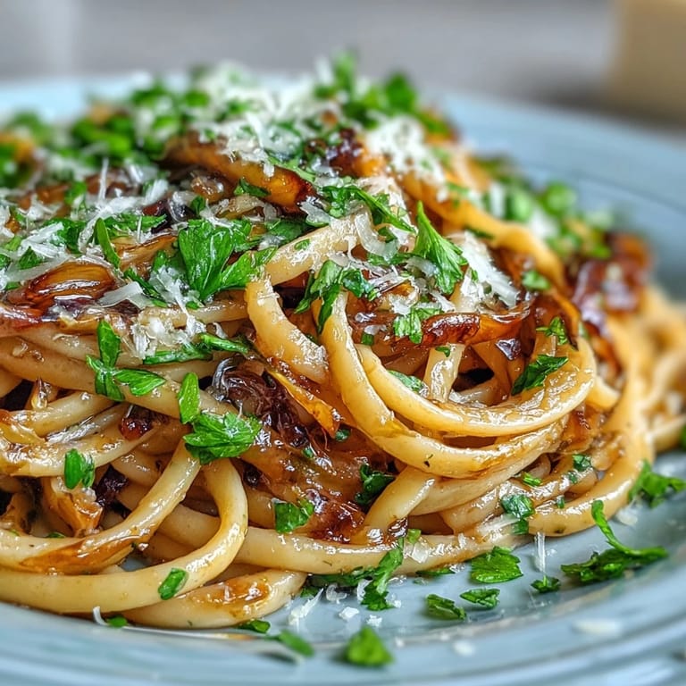 Weeknight Cabbage Pasta With Garlic and Parmesan plated, featuring tender cabbage, golden edges, and steaming noodles.