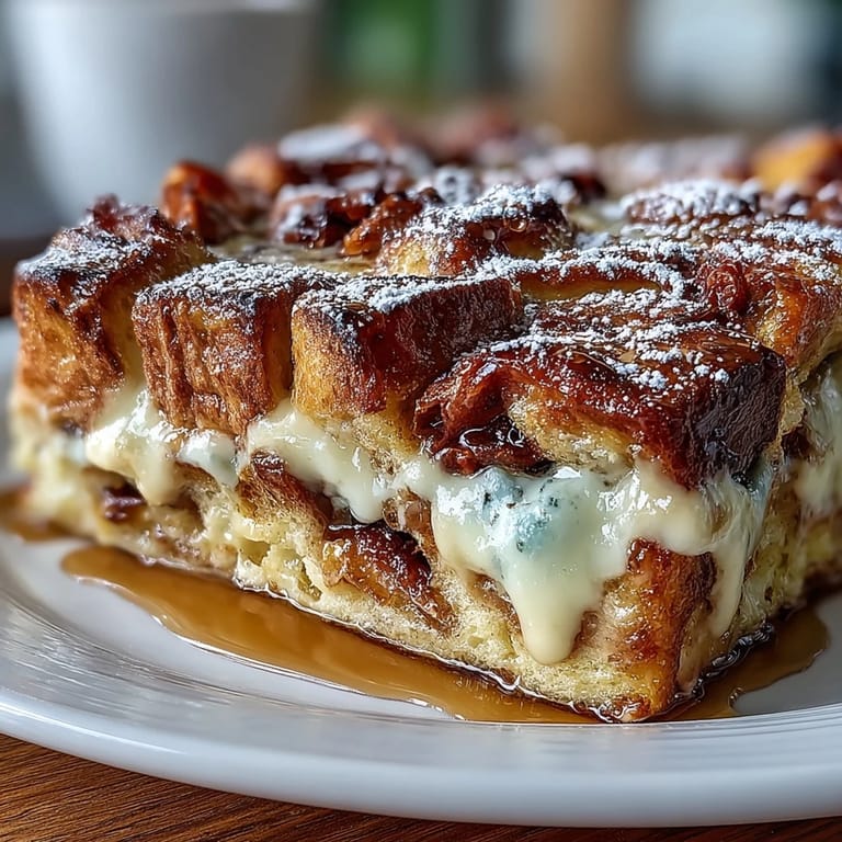 Monte Cristo Breakfast Casserole, a hearty brunch bake with layers of savory ham, turkey, and cinnamon-soaked bread.