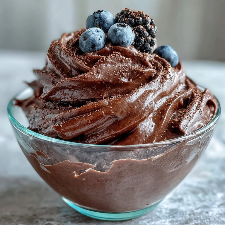 Freshly whipped Protein Fluff dessert topped with sliced strawberries, offering a high-protein, low-calorie treat perfect for a healthy breakfast or snack.