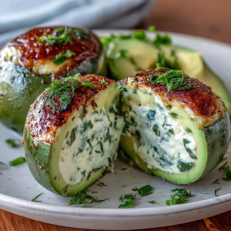 Creamy avocado-filled deviled eggs with lemon and herbs, a fresh and colorful twist on a classic appetizer.