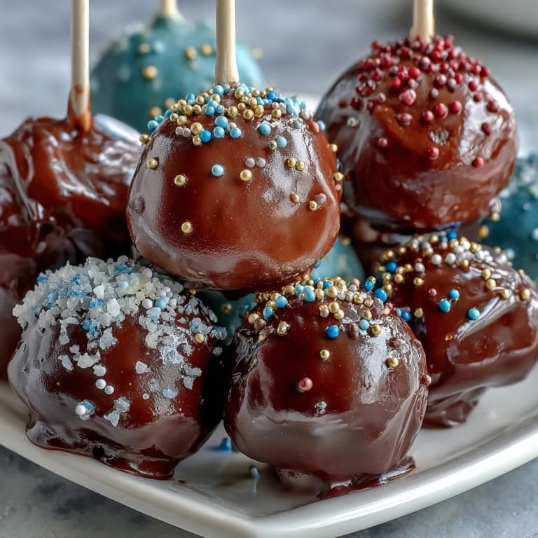 Festive graduation cake pops decorated in vibrant school colors and topped with sparkling gold sprinkles for a celebratory touch.