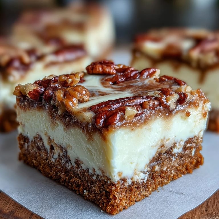 Moist carrot cake meets rich cheesecake in these layered bars, offering a perfect balance of spice and sweetness in every bite.