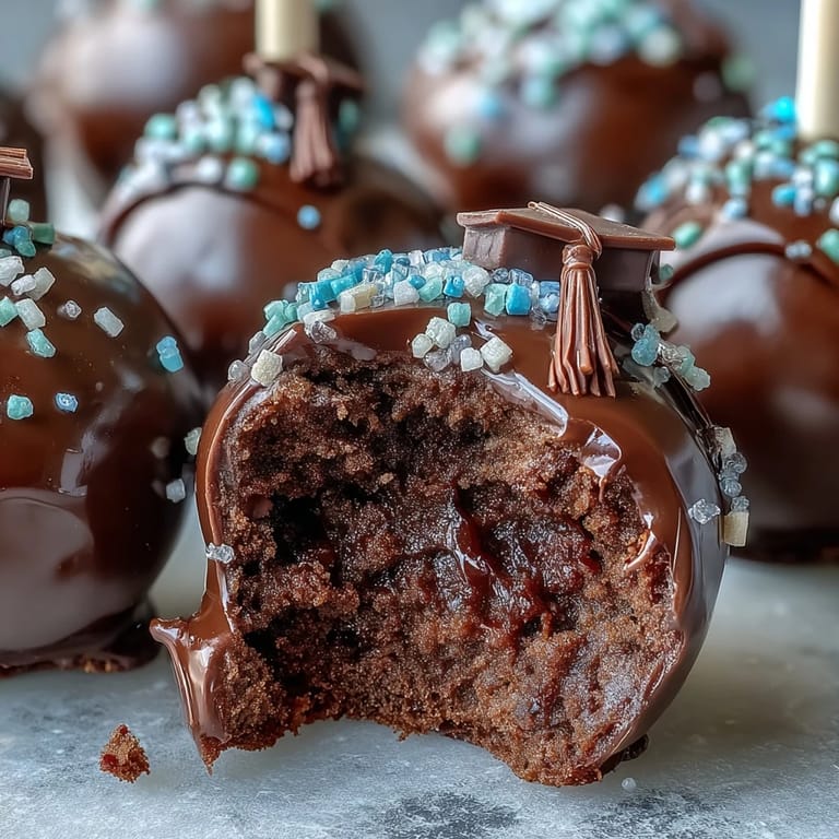 Delicious graduation cake pops, coated in colorful chocolate and decorated with edible glitter for sparkle.